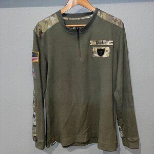 NIKE ONFIELD LV RAIDER 2021 Salute To Service Members Henley Thermal Shirt EUC M